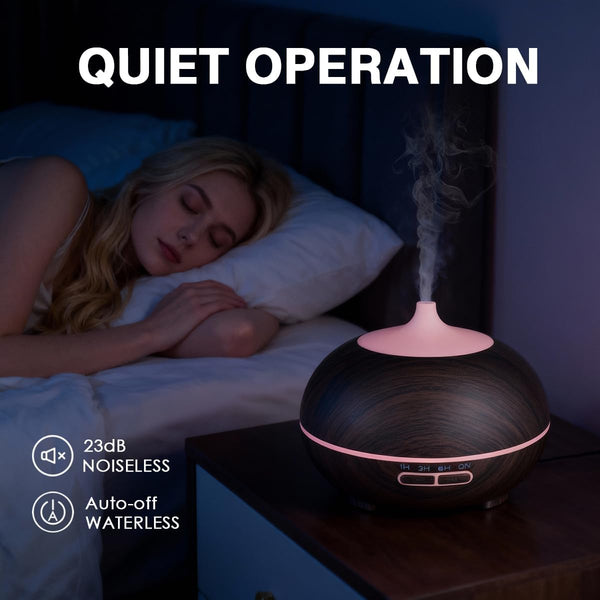Rounded Teardrop Dark Wood Diffuser with Essential Oil Set