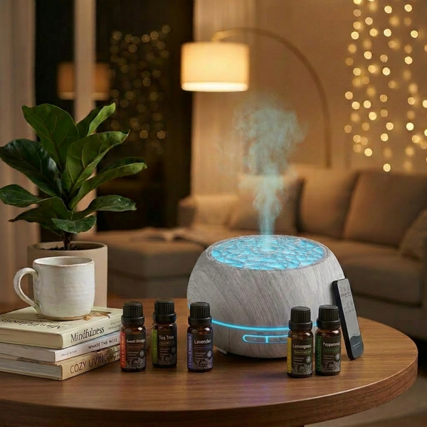 Lattice Diffuser | White | 550ml Ultrasonic Aromatherapy Humidifier with Essential Oils