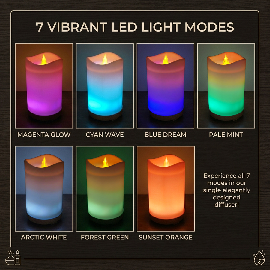 Candle Light Wood Diffuser with Essential Oil Set