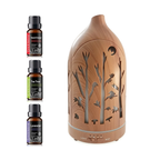 Forest glow laser-cut light wood diffuser - front view
