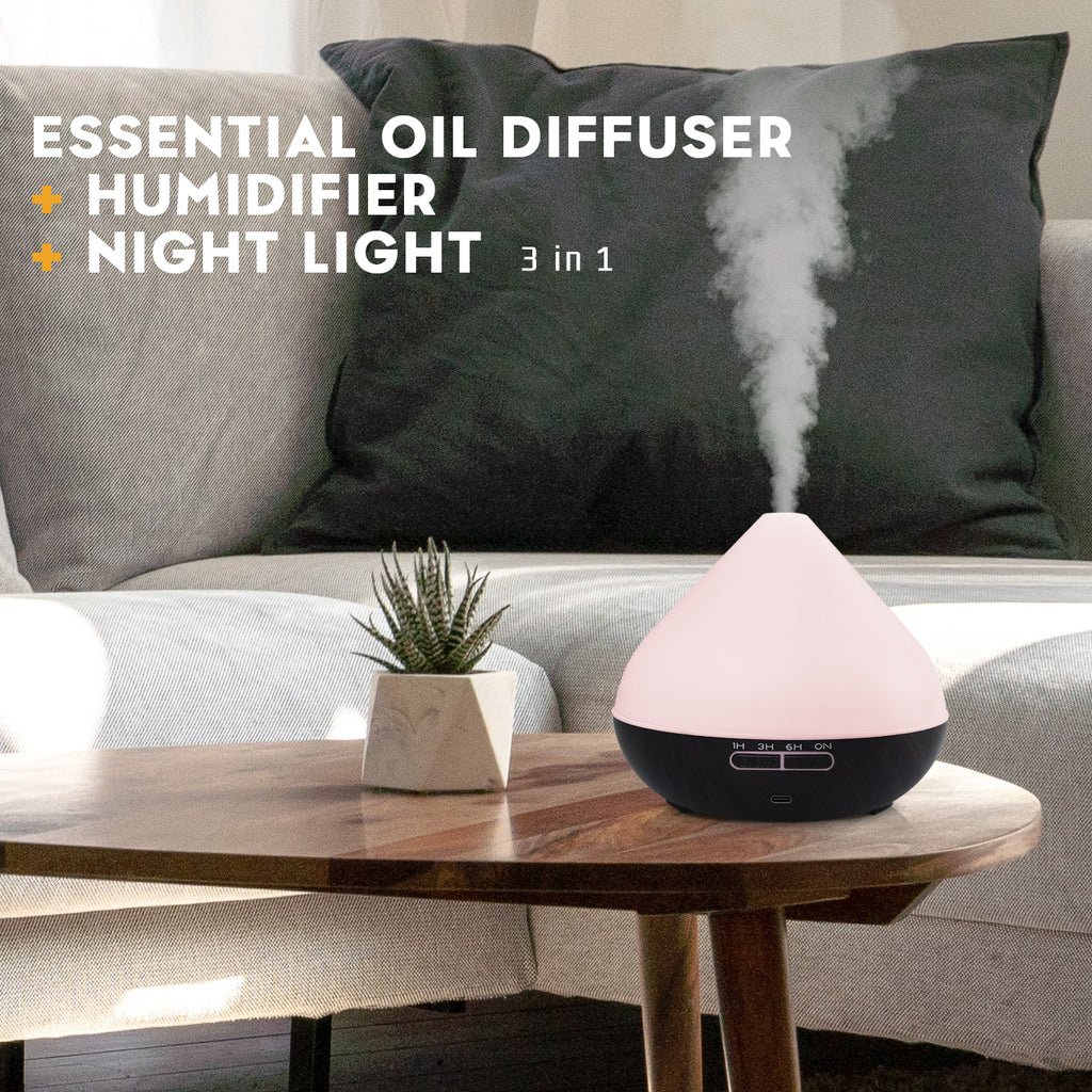 Conical Dark Wood Diffuser with Essential Oil Set