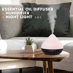 Conical Dark Wood Diffuser with Essential Oil Set
