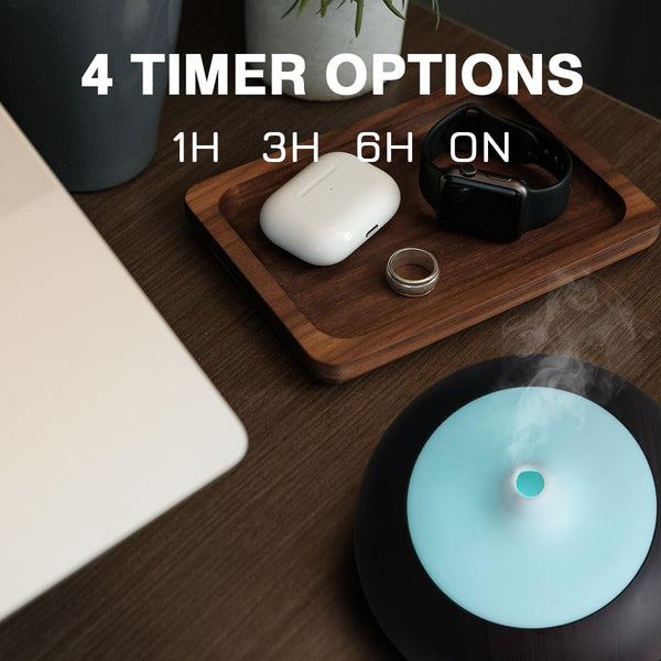 Rounded Teardrop Dark Wood Diffuser with Essential Oil Set