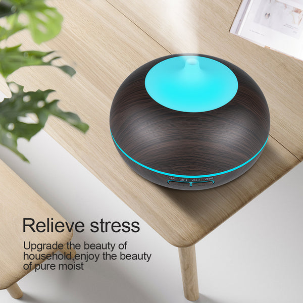 Rounded Teardrop Dark Wood Diffuser with Essential Oil Set