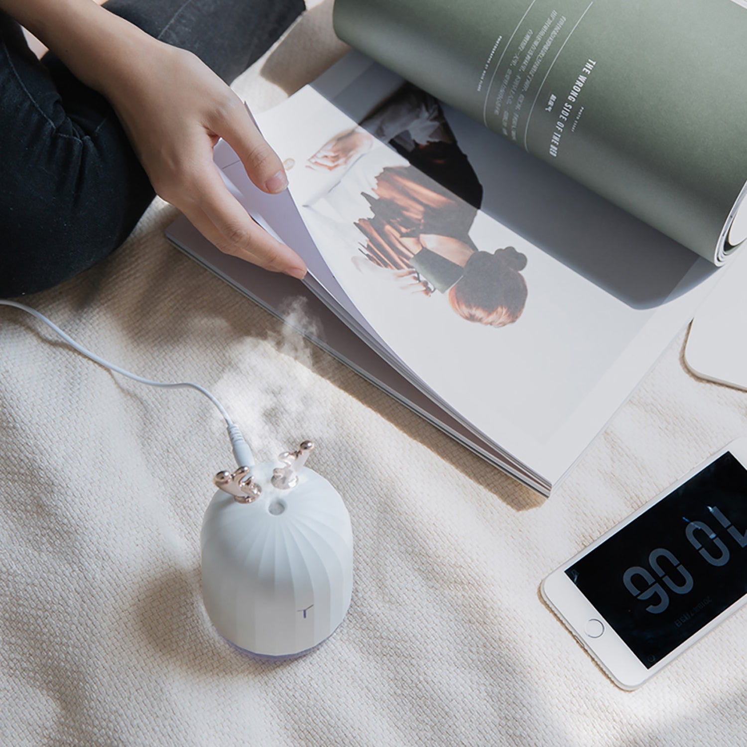 Cute Deer White Humidifier with Essential Oil Set