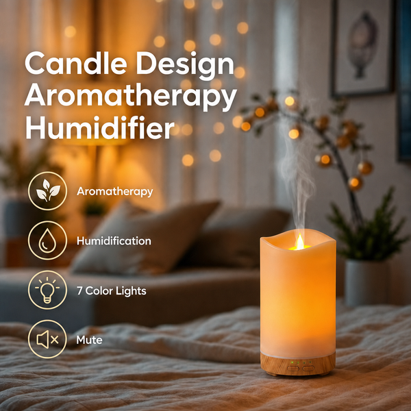 Candle Light Wood Diffuser with Essential Oil Set