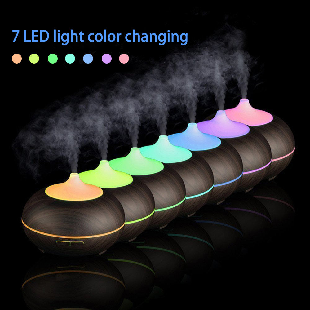 Rounded Teardrop Dark Wood Diffuser with Essential Oil Set