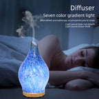 Glass Mottled Light Wood Diffuser with Essential Oil Set