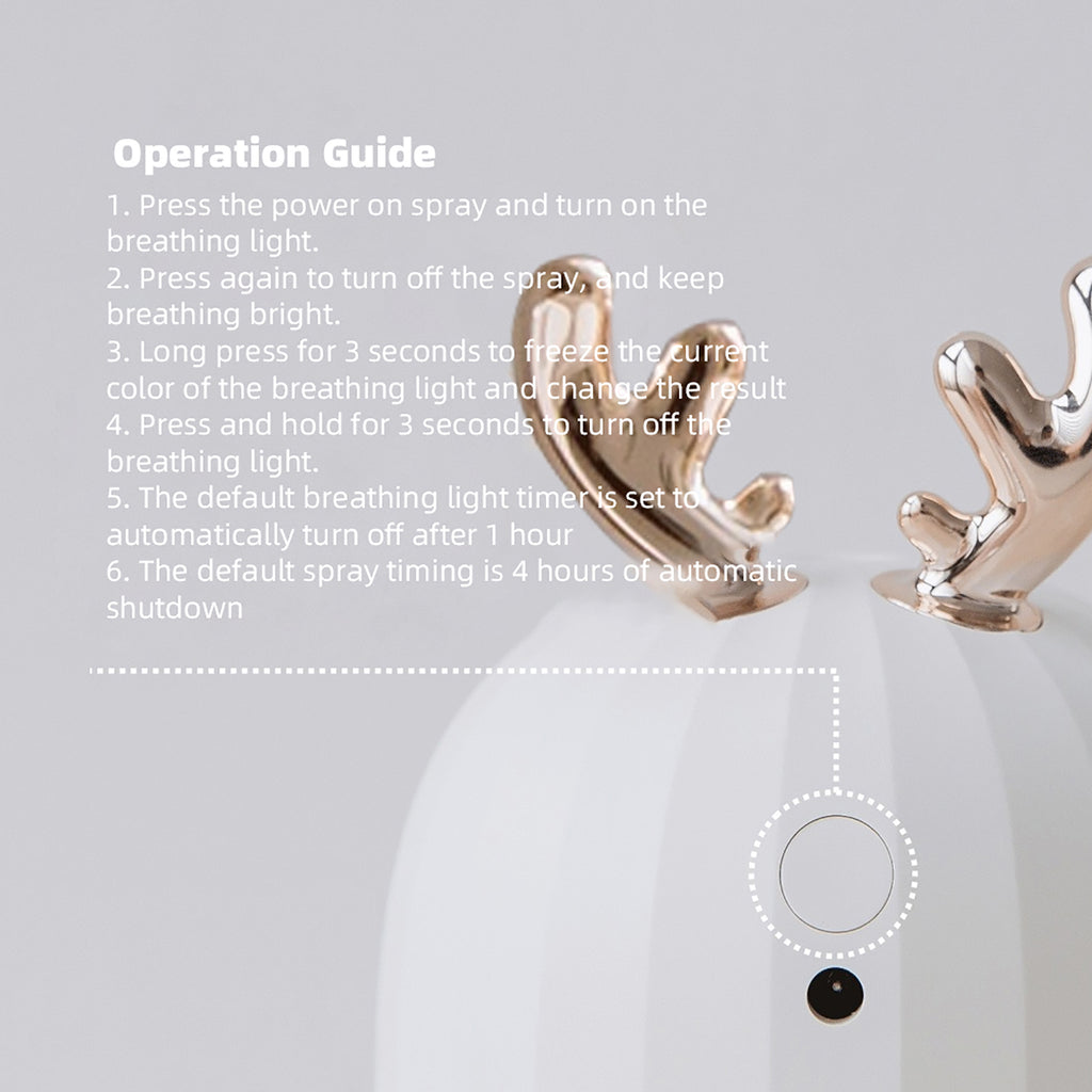 Cute Deer White Humidifier with Essential Oil Set