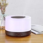 Round dark wood diffuser lifestyle shot
