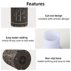 Dark wood forest diffuser as night light in home setting