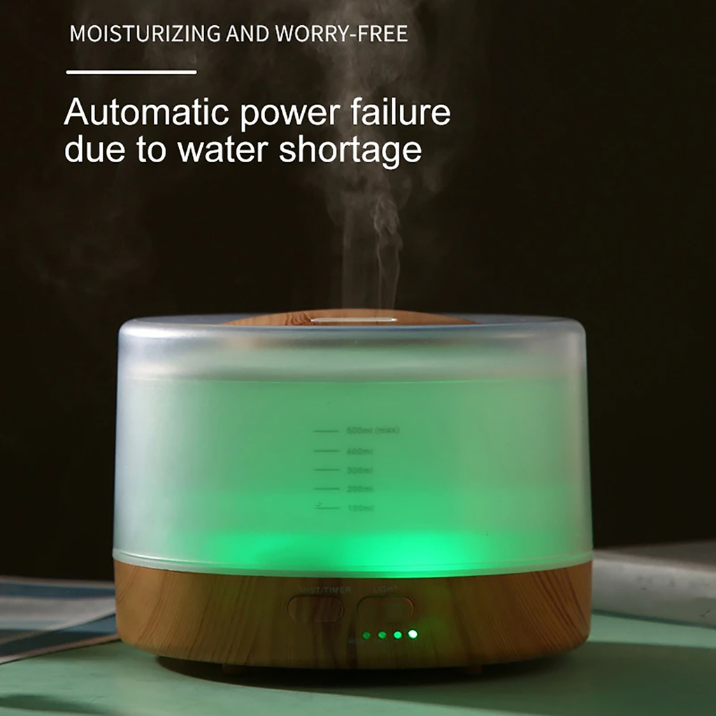 Round light wood diffuser with essential oils set