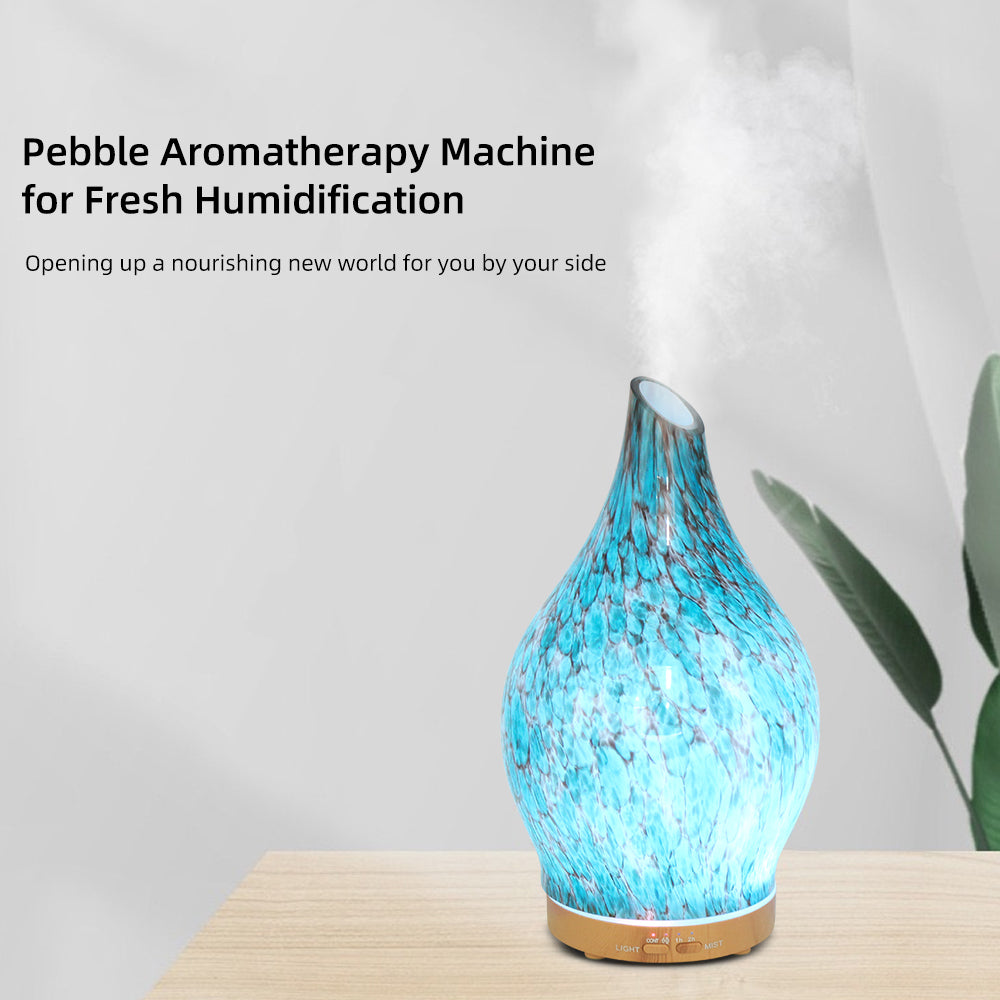 Glass Mottled Light Wood Diffuser with Essential Oil Set