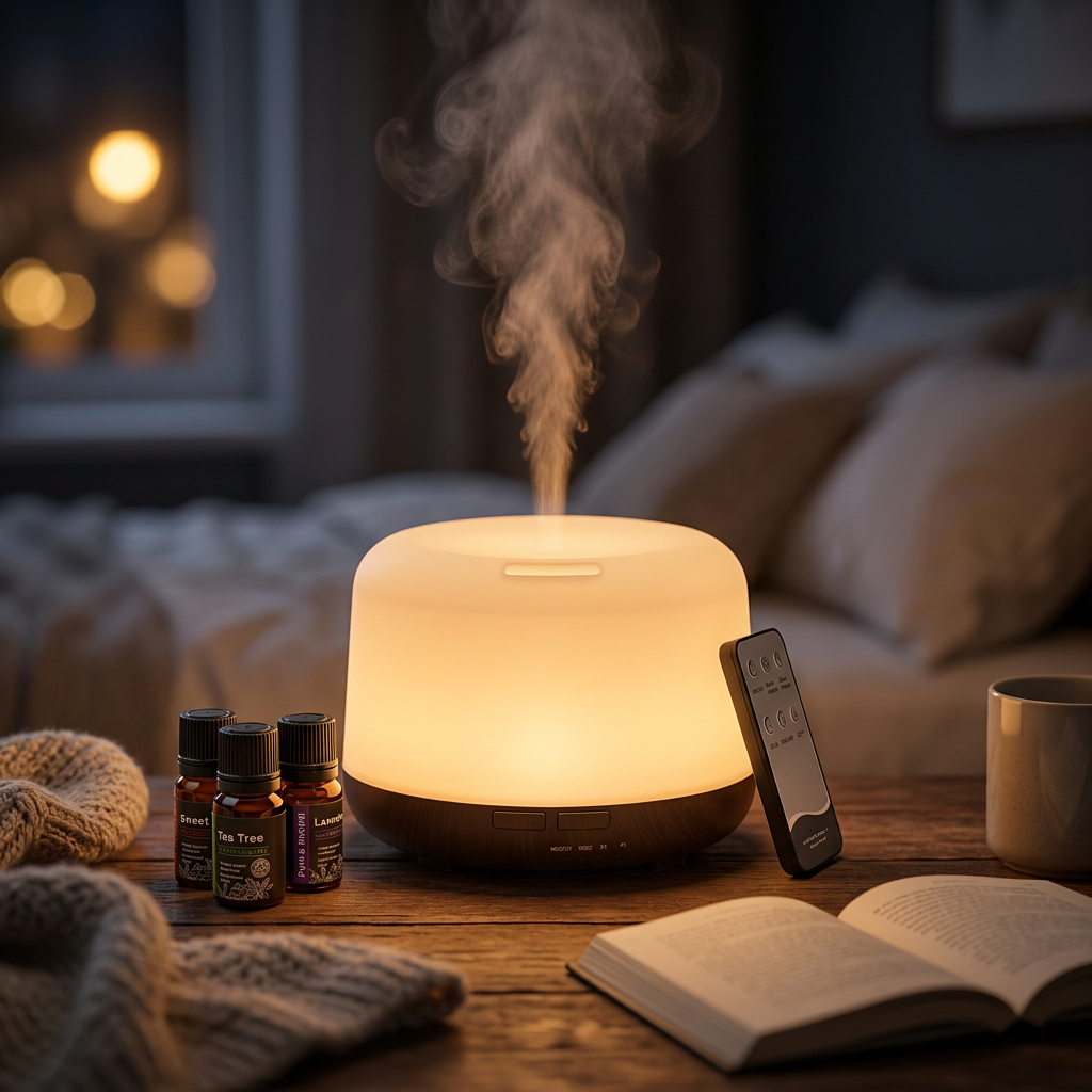 Mini Wood Grain Diffuser | Ultrasonic Aromatherapy Humidifier with Essential Oils