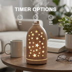 Glowing Star Cutouts Light Wood Diffuser with Essential Oil Set