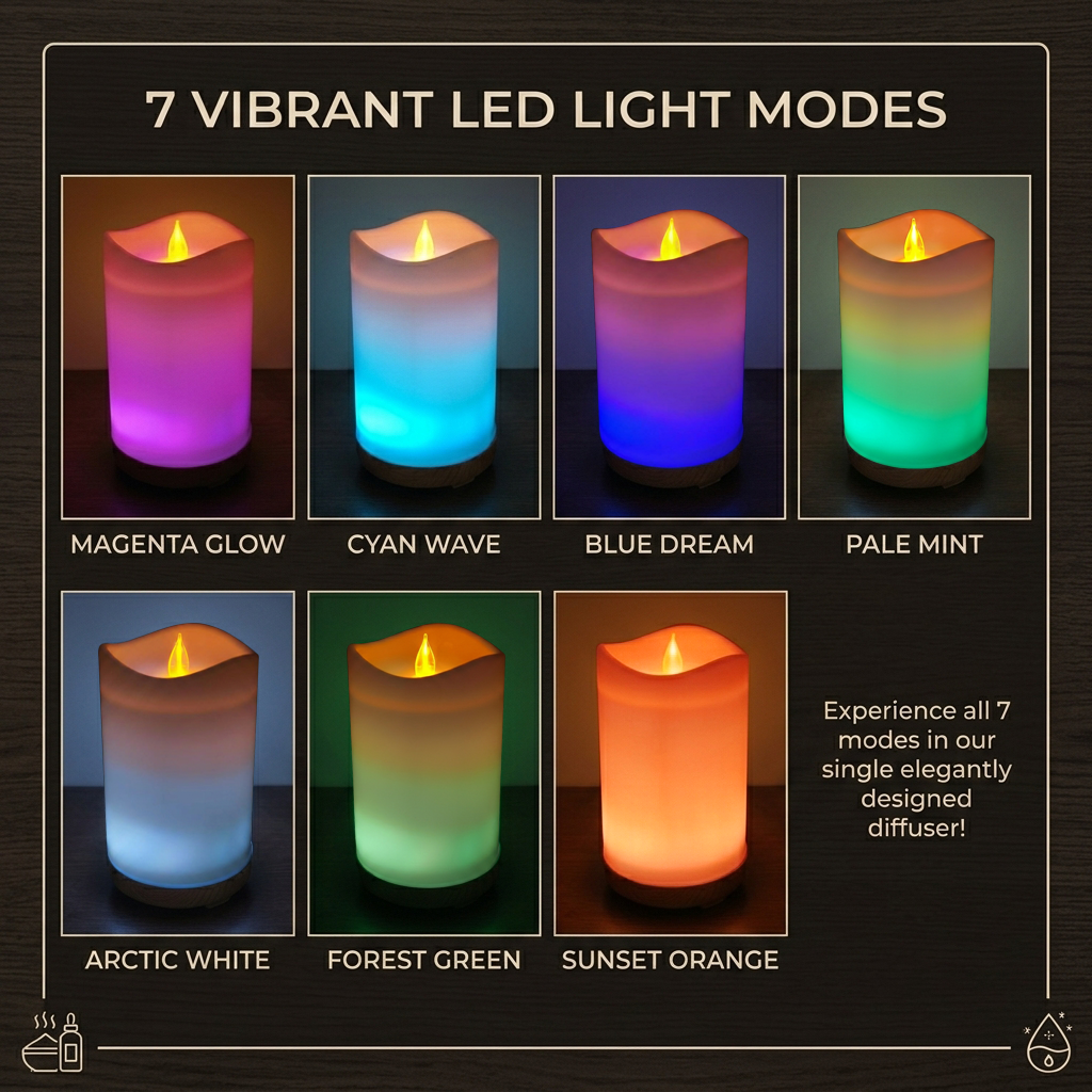 Candle Light Wood Diffuser with Essential Oil Set