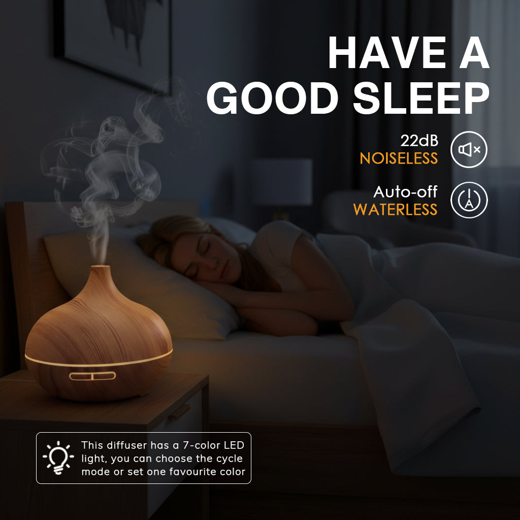7-color night light on waterdrop diffuser