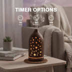 Glowing Star Cutouts Dark Wood Diffuser with Essential Oil Set