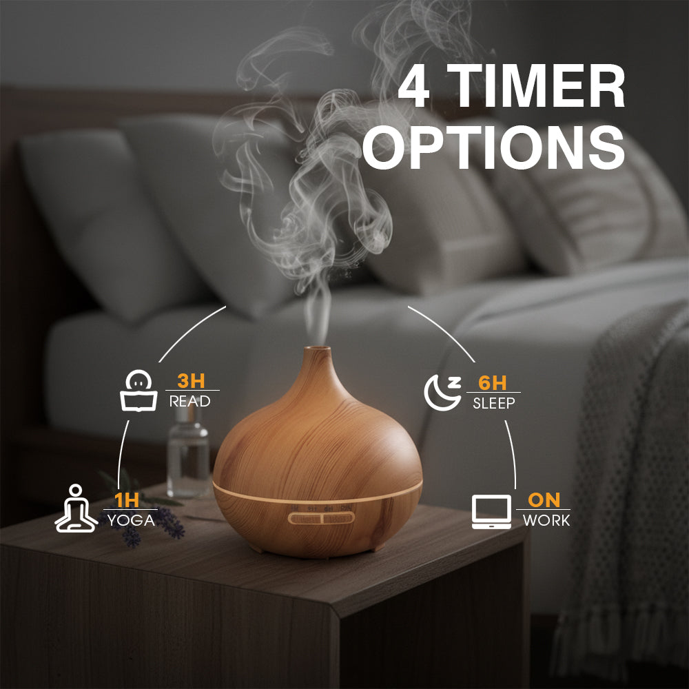 Timer function on 550ml aromatherapy diffuser