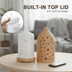 Glowing Star Cutouts Light Wood Diffuser with Essential Oil Set
